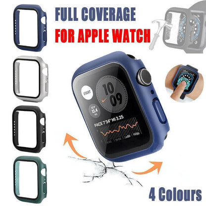 For Apple Watch iWatch Series SE 6 5 4 3 2 1 Case Full Glass Cover 40mm - Black V528-SHOUBIAO-40MM-BLACK-352276