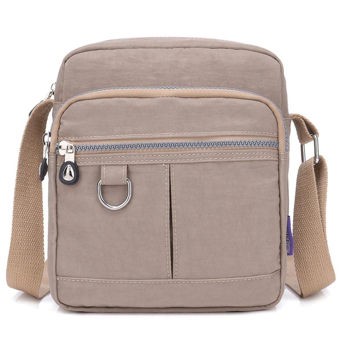 Ladies Shoulder Bag Nylon Fabric Lightweight Crossbody Small Casual Handbag - Apricot V528-SHOULDER-BAG-APRICOT-458601