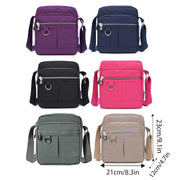 Ladies Shoulder Bag Nylon Fabric Lightweight Crossbody Small Casual Handbag - Apricot V528-SHOULDER-BAG-APRICOT-458601