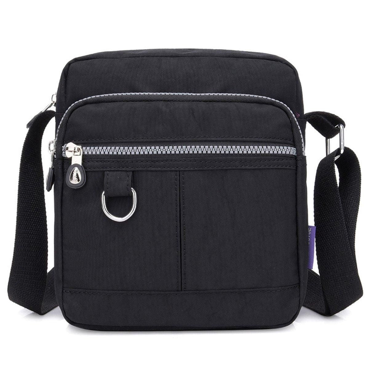 Ladies Shoulder Bag Nylon Fabric Lightweight Crossbody Small Casual Handbag - Black V528-SHOULDER-BAG-BLACK-450344
