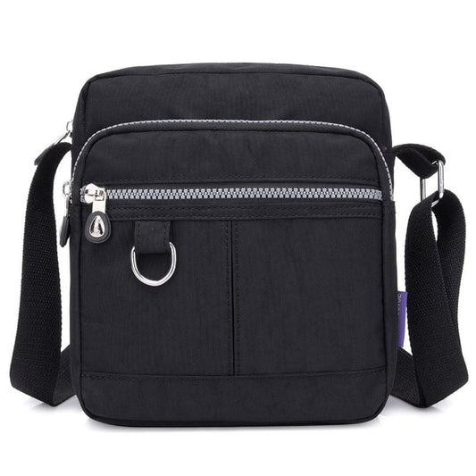 Ladies Shoulder Bag Nylon Fabric Lightweight Crossbody Small Casual Handbag - Black V528-SHOULDER-BAG-BLACK-450344