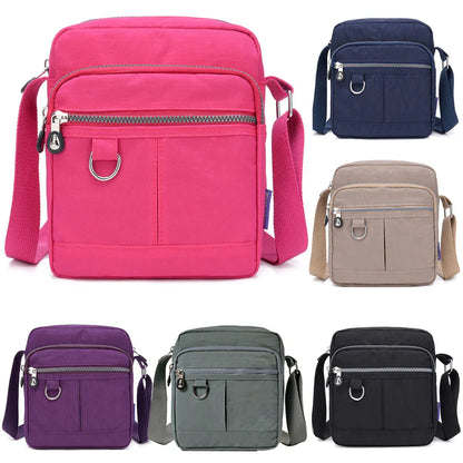 Ladies Shoulder Bag Nylon Fabric Lightweight Crossbody Small Casual Handbag - Grey V528-SHOULDER-BAG-GREY-252603