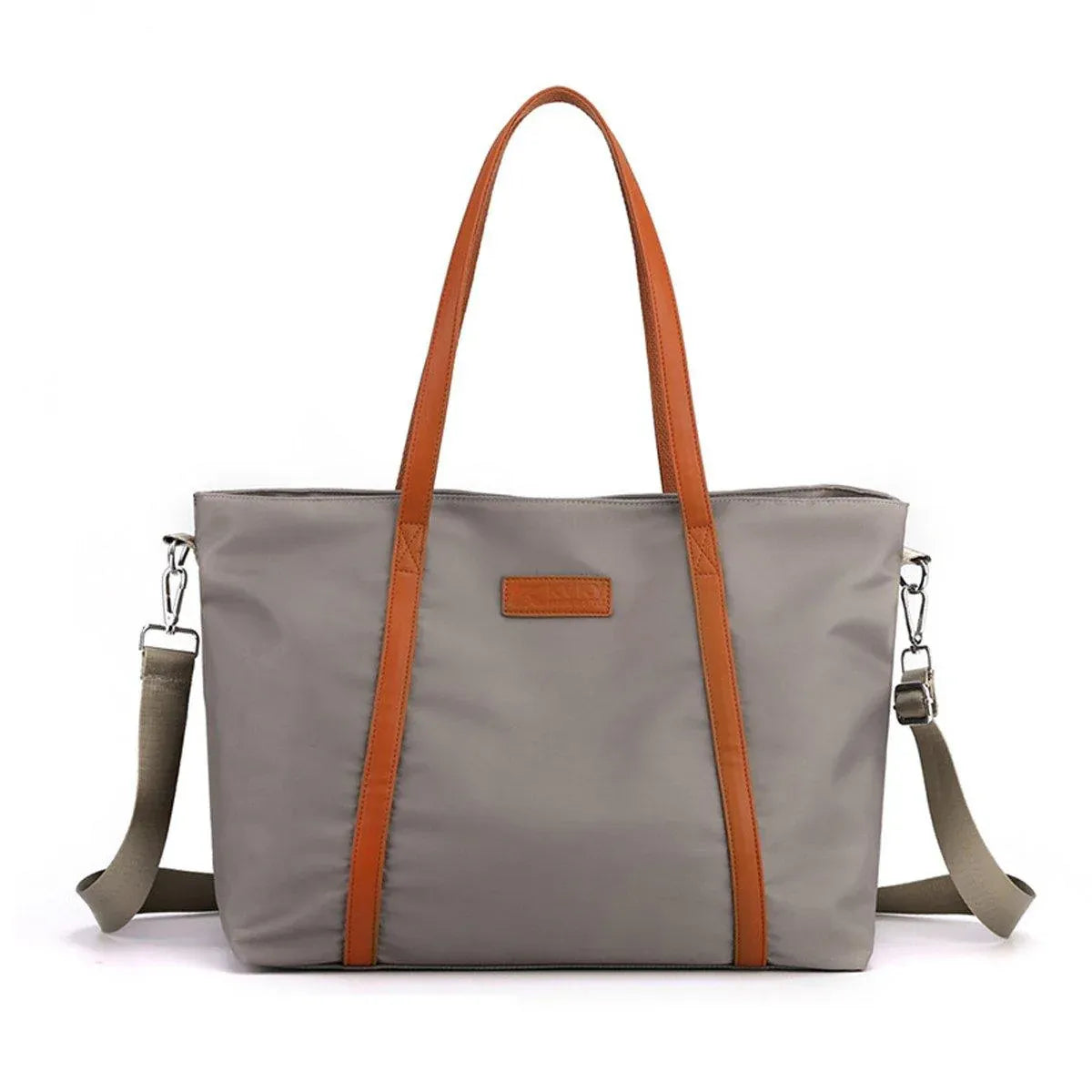 Fashion Nylon Shoulder Bag Large Capacity Tote Handbag Travel Purse for Women V528-SHOULDER-BAG-GREY-474644