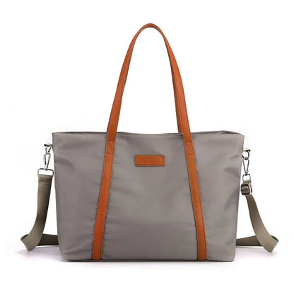 Fashion Nylon Shoulder Bag Large Capacity Tote Handbag Travel Purse for Women V528-SHOULDER-BAG-GREY-474644