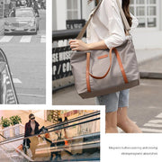 Fashion Nylon Shoulder Bag Large Capacity Tote Handbag Travel Purse for Women V528-SHOULDER-BAG-GREY-474644
