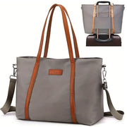 Fashion Nylon Shoulder Bag Large Capacity Tote Handbag Travel Purse for Women V528-SHOULDER-BAG-GREY-474644