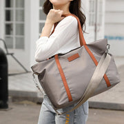 Fashion Nylon Shoulder Bag Large Capacity Tote Handbag Travel Purse for Women V528-SHOULDER-BAG-GREY-474644