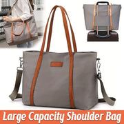 Fashion Nylon Shoulder Bag Large Capacity Tote Handbag Travel Purse for Women V528-SHOULDER-BAG-GREY-474644