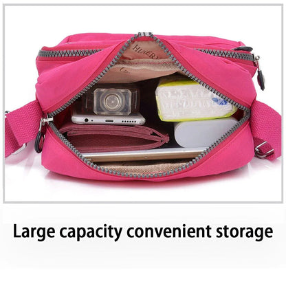 Ladies Shoulder Bag Nylon Fabric Lightweight Crossbody Small Casual Handbag - Purple V528-SHOULDER-BAG-PURPLE-683352