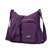 Purple Shoulder Bag Nylon Fabric Crossbody Travel Bag for Women Casual Use V528-SHOULDER-BAG-PURPLE-691669