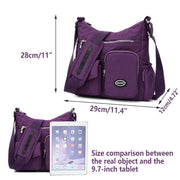 Purple Shoulder Bag Nylon Fabric Crossbody Travel Bag for Women Casual Use V528-SHOULDER-BAG-PURPLE-691669