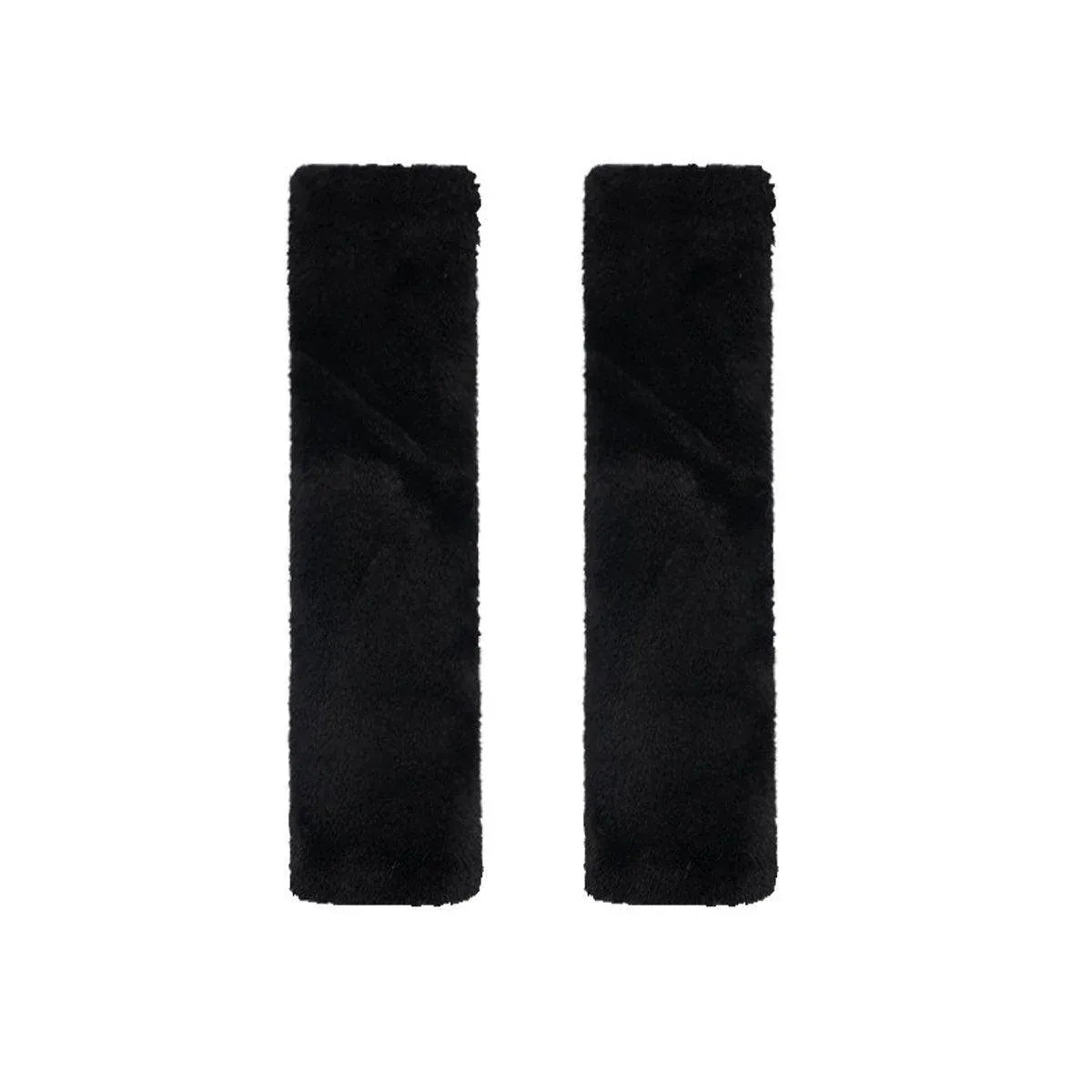 Winter Plush Shoulder Strap Cover Neck Cushion Pad for Comfortable Car Travel 2PCS - Black V528-SHOULDER-PAD-BLACK-2PCS-104993