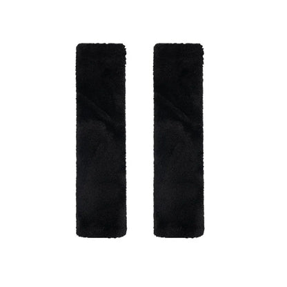 Winter Plush Shoulder Strap Cover Neck Cushion Pad for Comfortable Car Travel 2PCS - Black V528-SHOULDER-PAD-BLACK-2PCS-104993