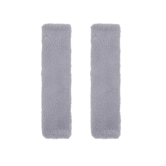 Winter Plush Shoulder Strap Cover Neck Cushion Pad for Comfortable Car Travel 2PCS - Grey V528-SHOULDER-PAD-GREY-2PCS-840254