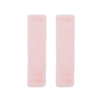 Winter Plush Shoulder Strap Cover Neck Cushion Pad for Comfortable Car Travel 2PCS - Pink V528-SHOULDER-PAD-PINK-2PCS-866284