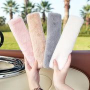 Winter Plush Shoulder Strap Cover Neck Cushion Pad for Comfortable Car Travel 2PCS - White V528-SHOULDER-PAD-WHITE-2PCS-344003