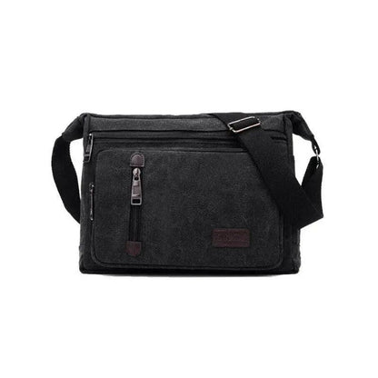 Retro Canvas Messenger Shoulder Bag for Men Travel Crossbody Satchel with Zippers - Coffee V528-SHOULDERBAG-BROWN-863869