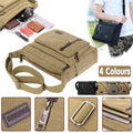 Retro Canvas Messenger Shoulder Bag for Men Travel Crossbody Satchel with Zippers - Khaki V528-SHOULDERBAG-KHAKI-767726