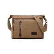 Retro Canvas Messenger Shoulder Bag for Men Travel Crossbody Satchel with Zippers - Khaki V528-SHOULDERBAG-KHAKI-767726