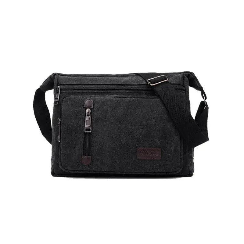 Retro Canvas Messenger Shoulder Bag for Men Travel Crossbody Satchel with Zippers - Khaki V528-SHOULDERBAG-KHAKI-767726