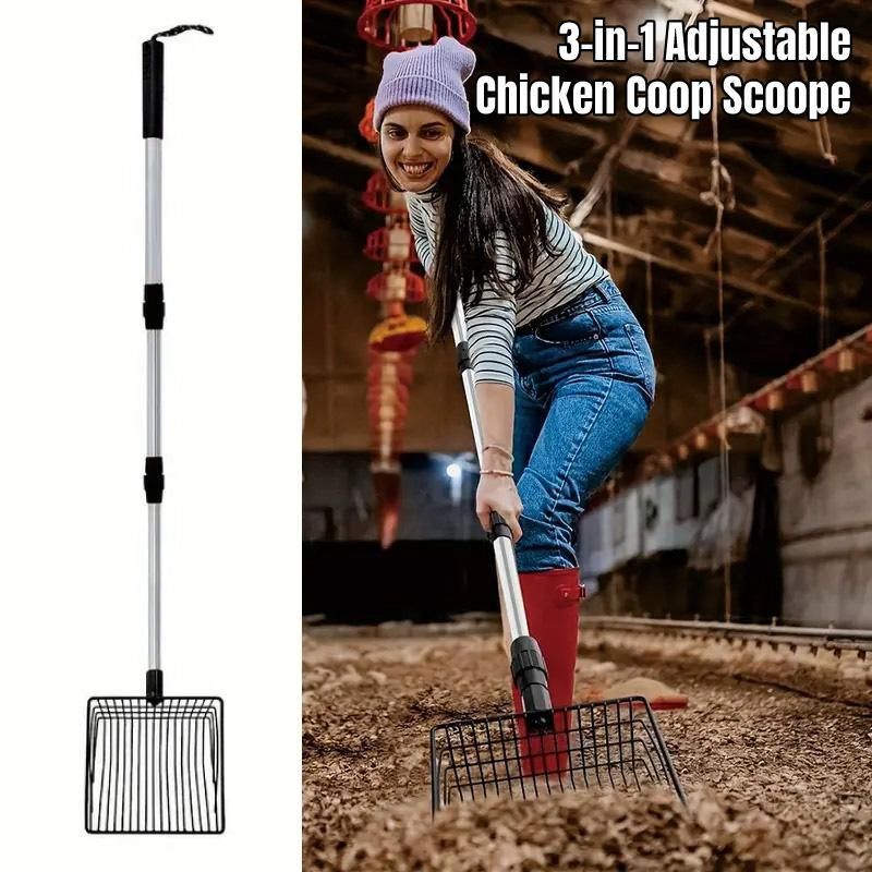3in1 Chicken Coop Cleaning Scoop Poop Picker Tool for Waste Removal Durable Use V528-SHOVEL-458987