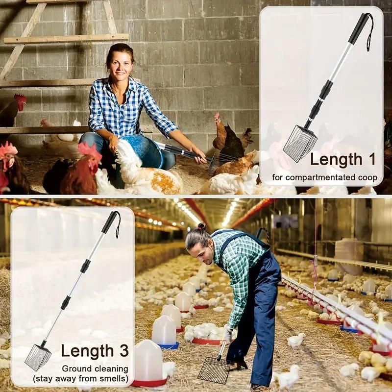 3in1 Chicken Coop Cleaning Scoop Poop Picker Tool for Waste Removal Durable Use V528-SHOVEL-458987