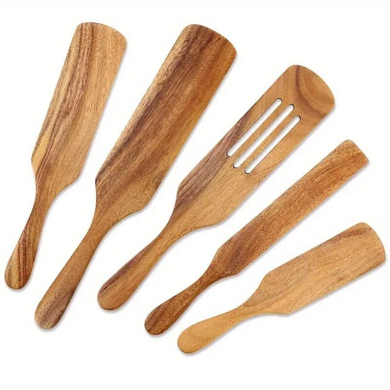 5pcs Wooden Spatula Set Kitchen Cooking Utensils Wooden Spatula for Cooking V528-SHOVEL-5PCS-124768