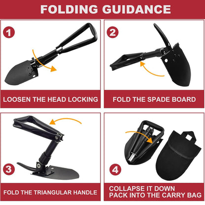 Folding Survival Shovel Outdoor Camping Emergency Tool For Hiking Fishing Rescue Gear V528-SHOVEL-BLACK-238945