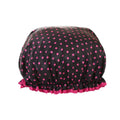 Woman Shower Cap Reusable Long Hair Large Turban Bathroom Waterproof Hair Cap - Black Background V528-SHOWER-CAP-BLACK-BACKGROUND-812215