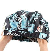 Woman Shower Cap Reusable Long Hair Large Turban Bathroom Waterproof Hair Cap - Black Background V528-SHOWER-CAP-BLACK-BACKGROUND-812215