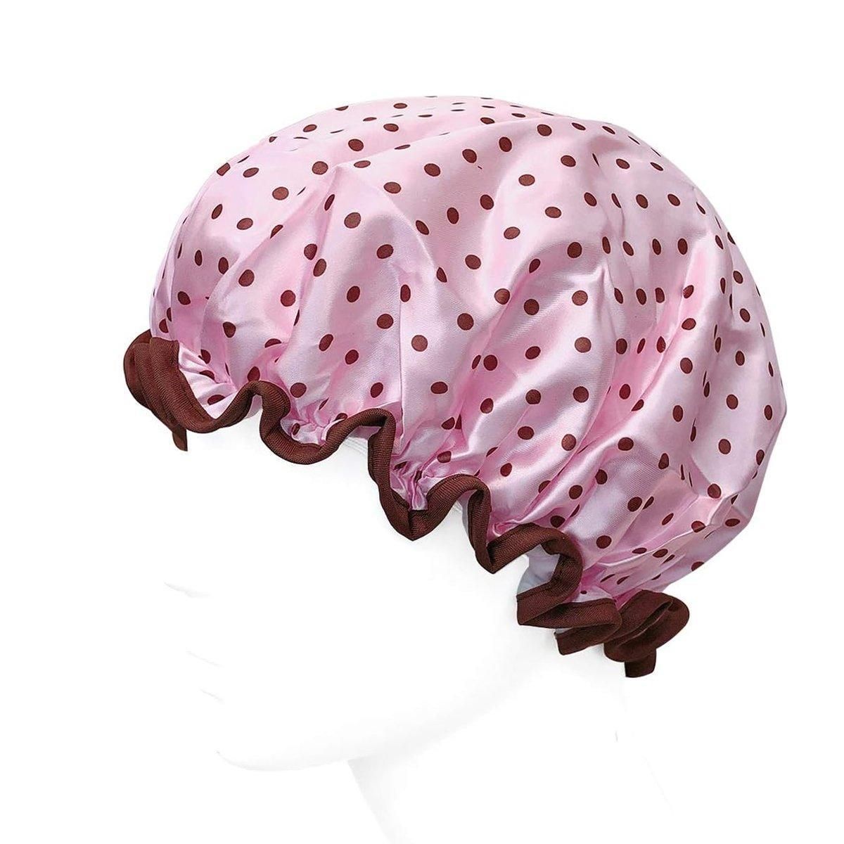 Woman Shower Cap Reusable Long Hair Large Turban Bathroom Waterproof Hair Cap - Black Background V528-SHOWER-CAP-BLACK-BACKGROUND-812215