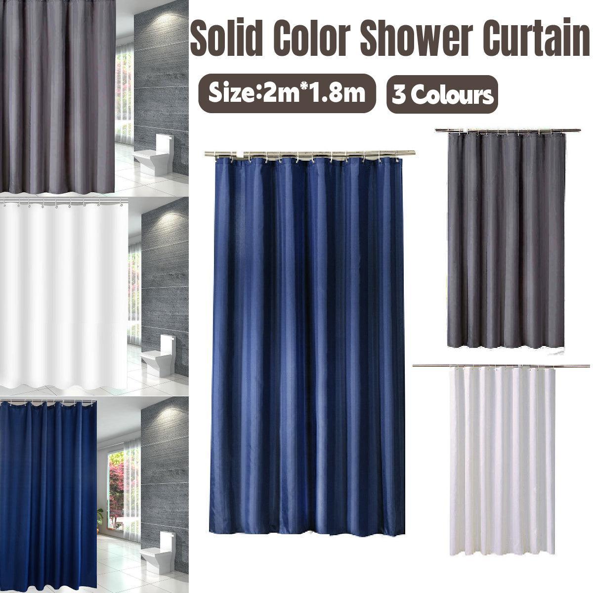 Solid Color Waterproof Shower Curtain Bathroom Decor Resistant Fabric Liner - Blue V528-SHOWER-CURTAIN-BLUE-302093