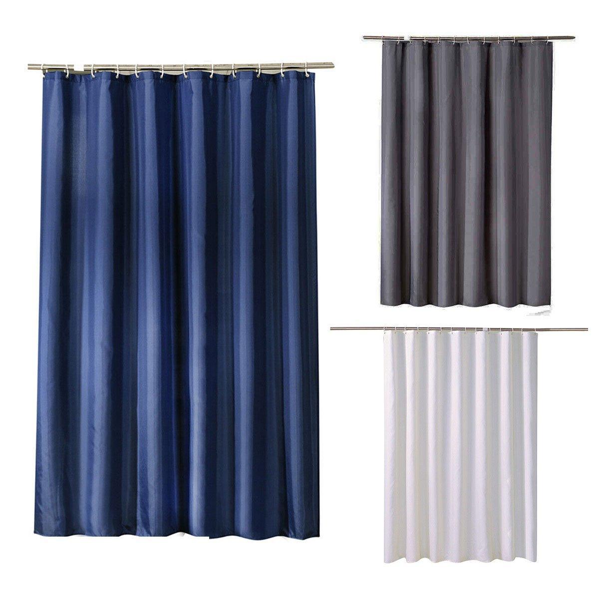 Solid Color Waterproof Shower Curtain Bathroom Decor Resistant Fabric Liner - Blue V528-SHOWER-CURTAIN-BLUE-302093
