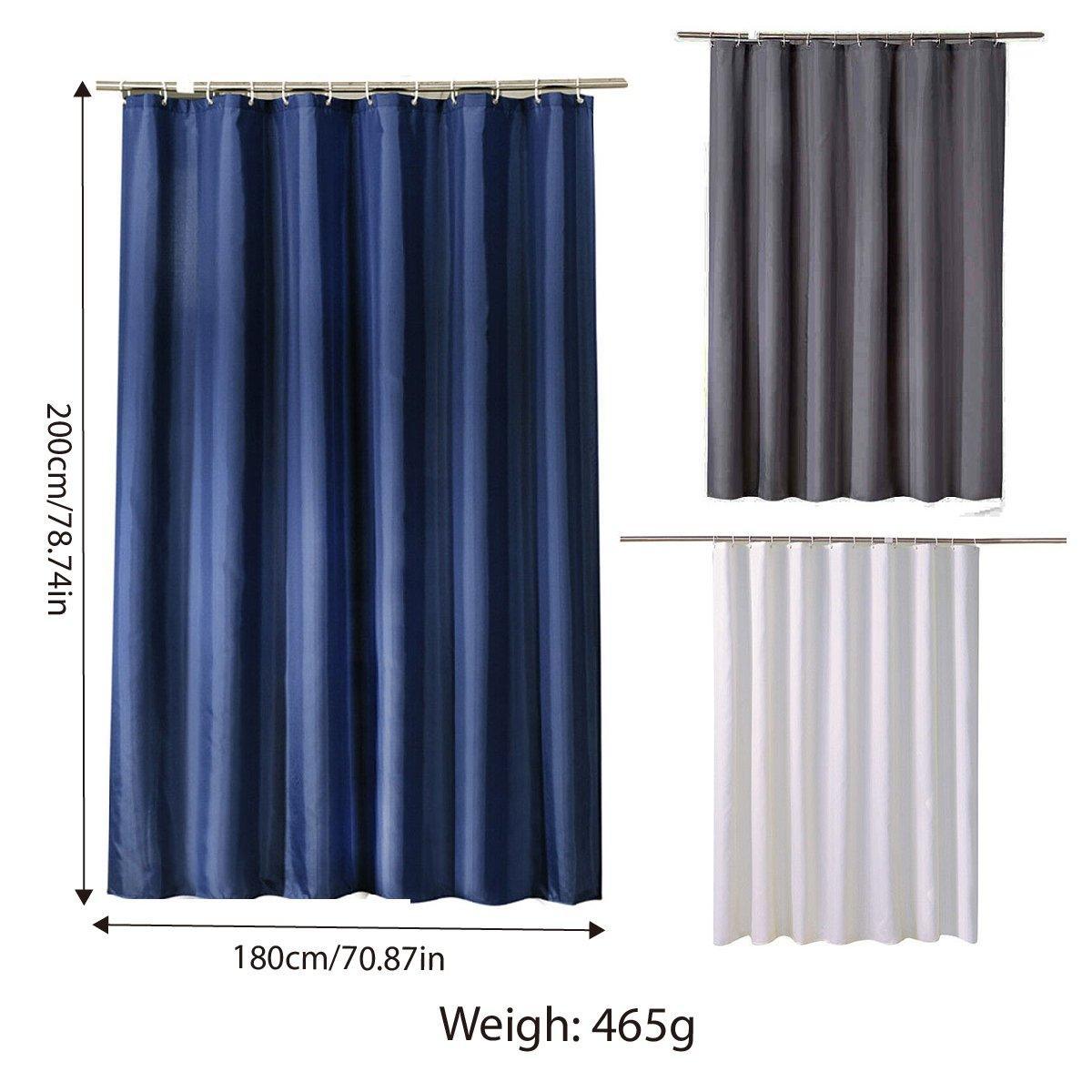 Solid Color Waterproof Shower Curtain Bathroom Decor Resistant Fabric Liner - Blue V528-SHOWER-CURTAIN-BLUE-302093
