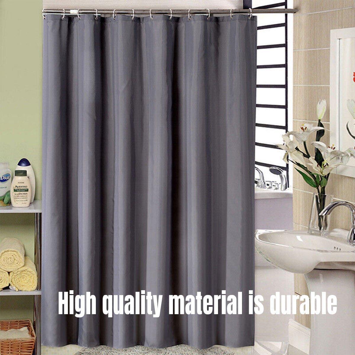 Solid Color Waterproof Shower Curtain Bathroom Decor Resistant Fabric Liner - Blue V528-SHOWER-CURTAIN-BLUE-302093