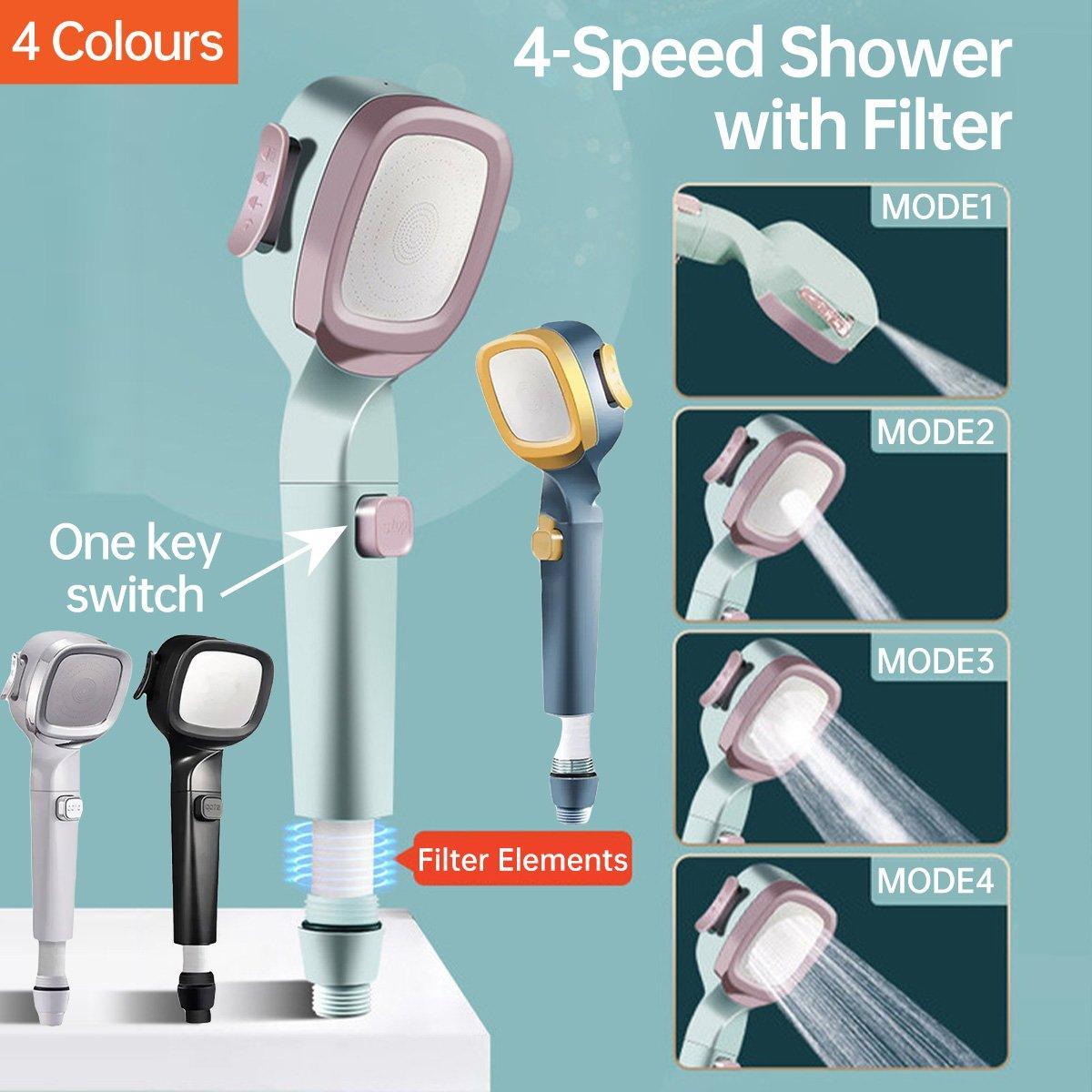 High Pressure Handheld Shower Head with Filter for Bathroom Water Saving Spray - Black V528-SHOWER-HEAD-BLACK-530103
