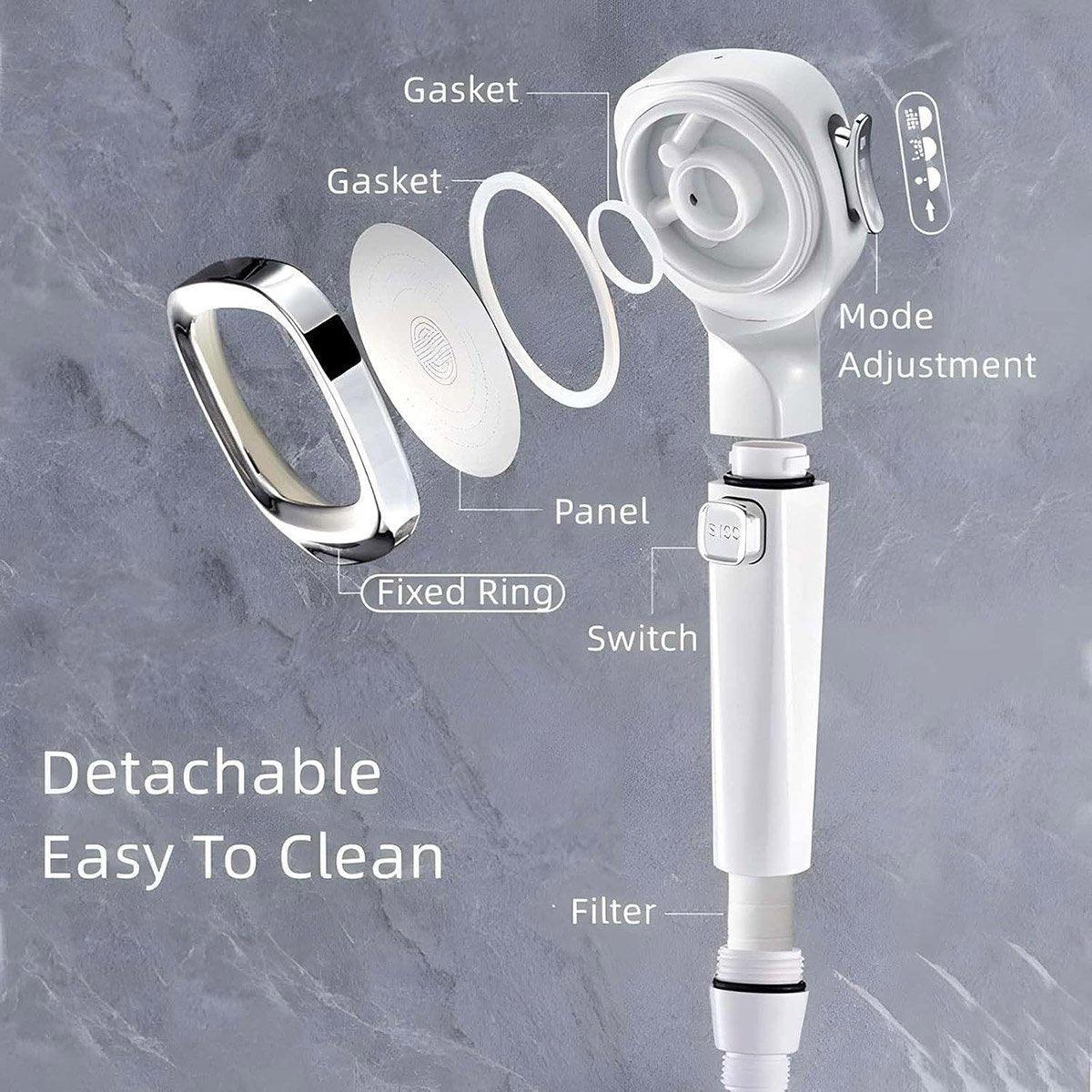 High Pressure Handheld Shower Head with Filter for Bathroom Water Saving Spray - Black V528-SHOWER-HEAD-BLACK-530103