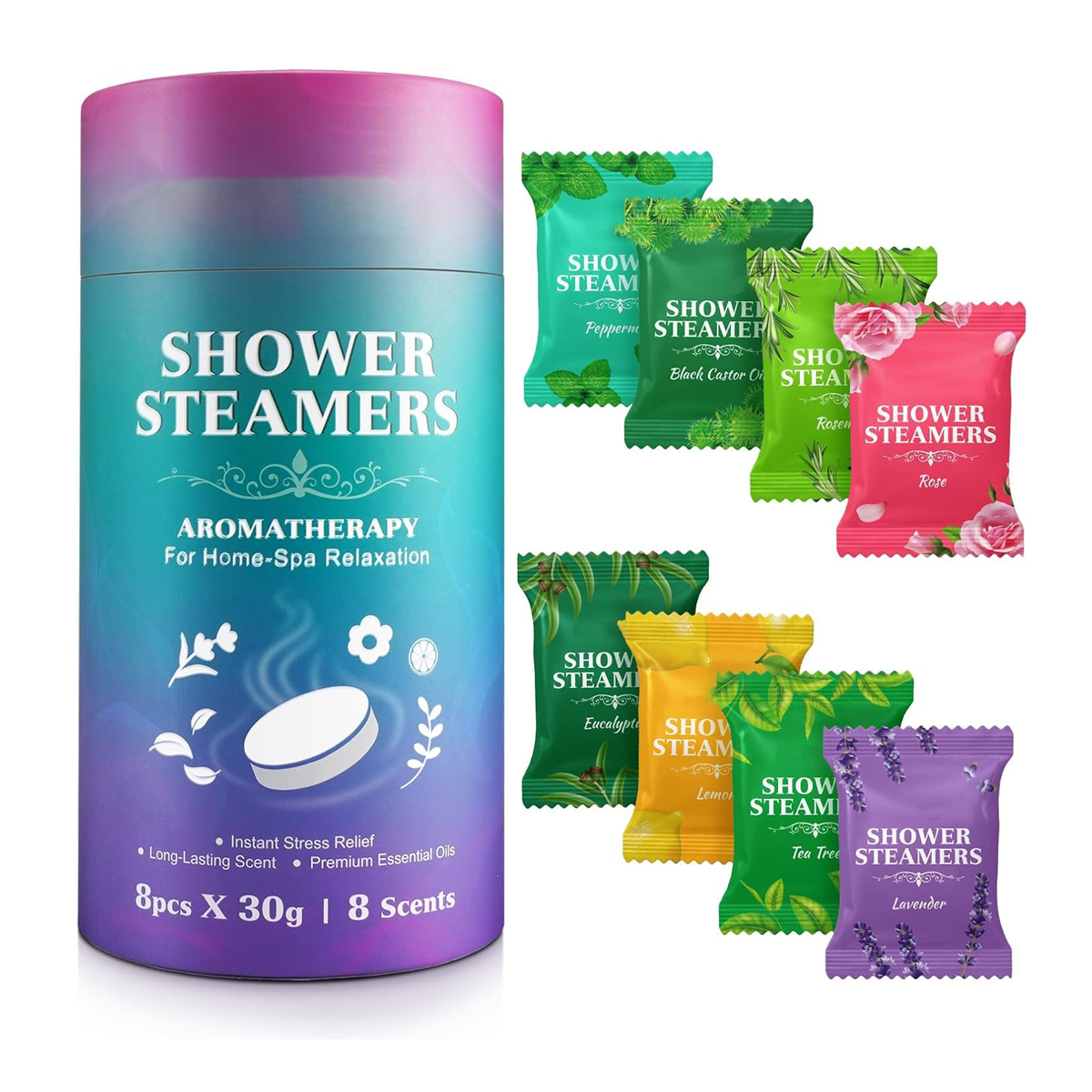 Aromatherapy Bath Oil Tablets Moisturising Spa Shower Bomb Effervescent Salt V528-SHOWER-STEAMERS-8PCS-236253