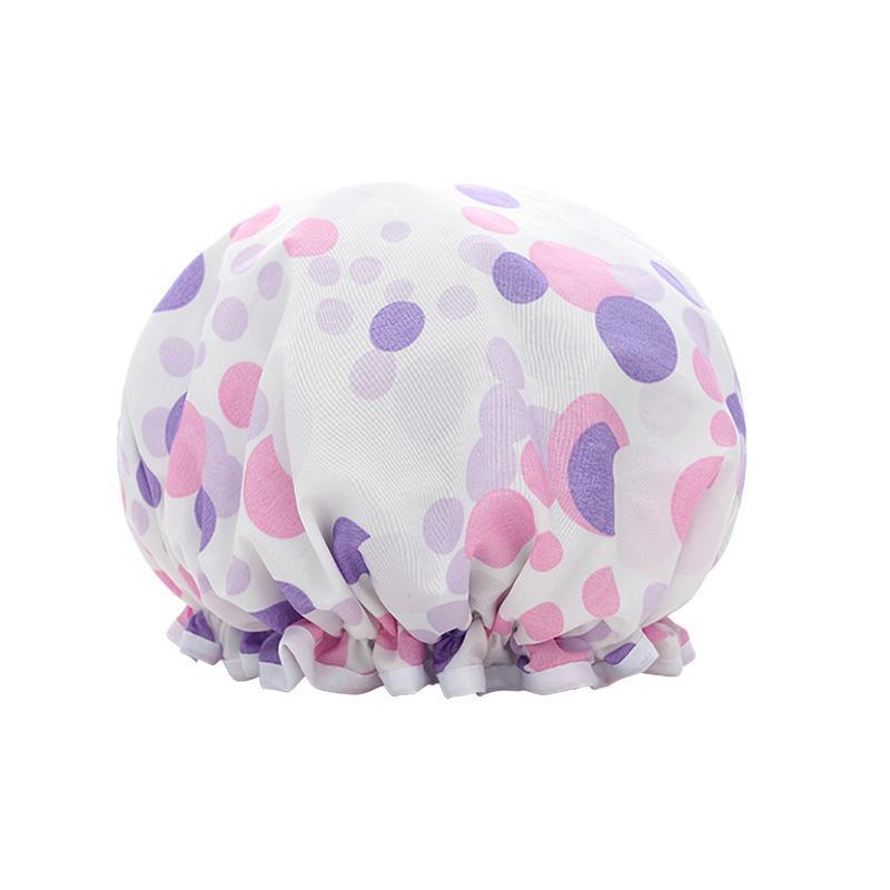Double Layer Lux Shower Cap Bath Hat Hair Care Women Sleep Waterproof Reusable - Light Blue V528-SHOWERCAP-LIGHTBLUE-855152