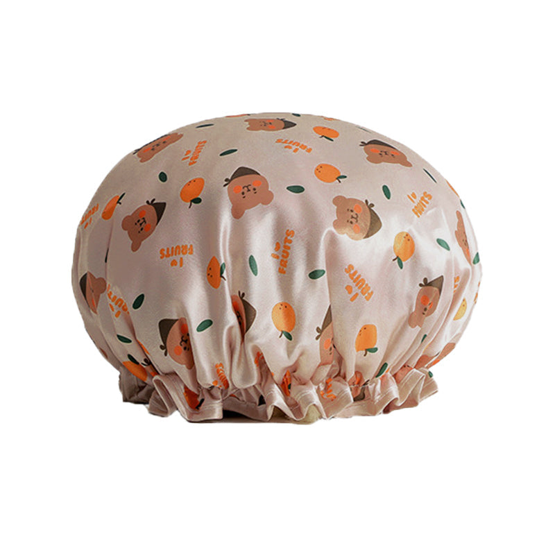 Double Layer Lux Shower Cap Bath Hat Hair Care Women Sleep Waterproof Reusable - Light Blue V528-SHOWERCAP-LIGHTBLUE-855152