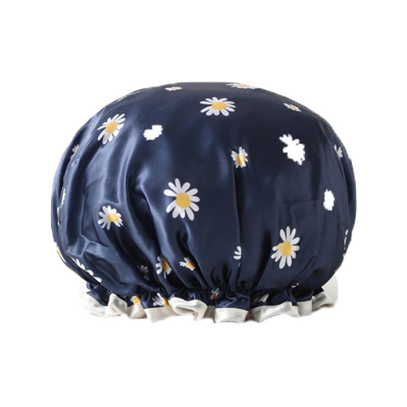 Double Layer Lux Shower Cap Bath Hat Hair Care Women Sleep Waterproof Reusable - Light Blue V528-SHOWERCAP-LIGHTBLUE-855152