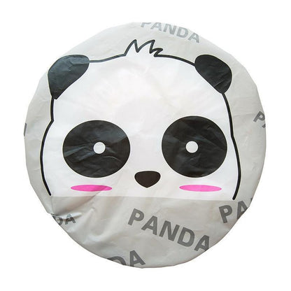 Reusable Women Girls Hair Wrap Waterproof Shower Bath Shower Cap Hat - Panda V528-SHOWERCAP-PANDA-1PC-802311