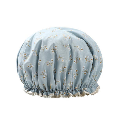 Double Layer Lux Shower Cap Bath Hat Hair Care Women Sleep Waterproof Reusable - Pink V528-SHOWERCAP-PINK-894843