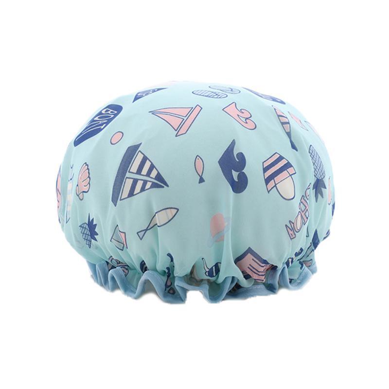 Double Layer Lux Shower Cap Bath Hat Hair Care Women Sleep Waterproof Reusable - Pink V528-SHOWERCAP-PINK-894843