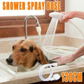 Pet Shower Spray Hose Single Tap Sink Bath Washing Holder Dog Head Attachment V528-SHOWERHEAD-465467