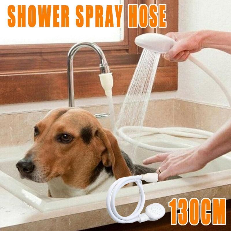 Pet Shower Spray Hose Single Tap Sink Bath Washing Holder Dog Head Attachment V528-SHOWERHEAD-465467
