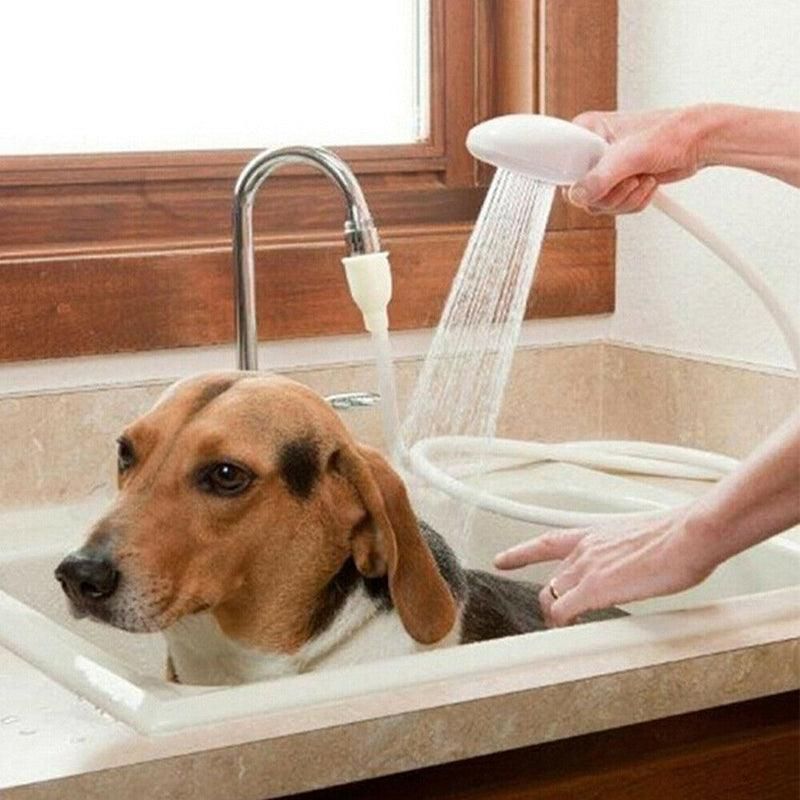 Pet Shower Spray Hose Single Tap Sink Bath Washing Holder Dog Head Attachment V528-SHOWERHEAD-465467