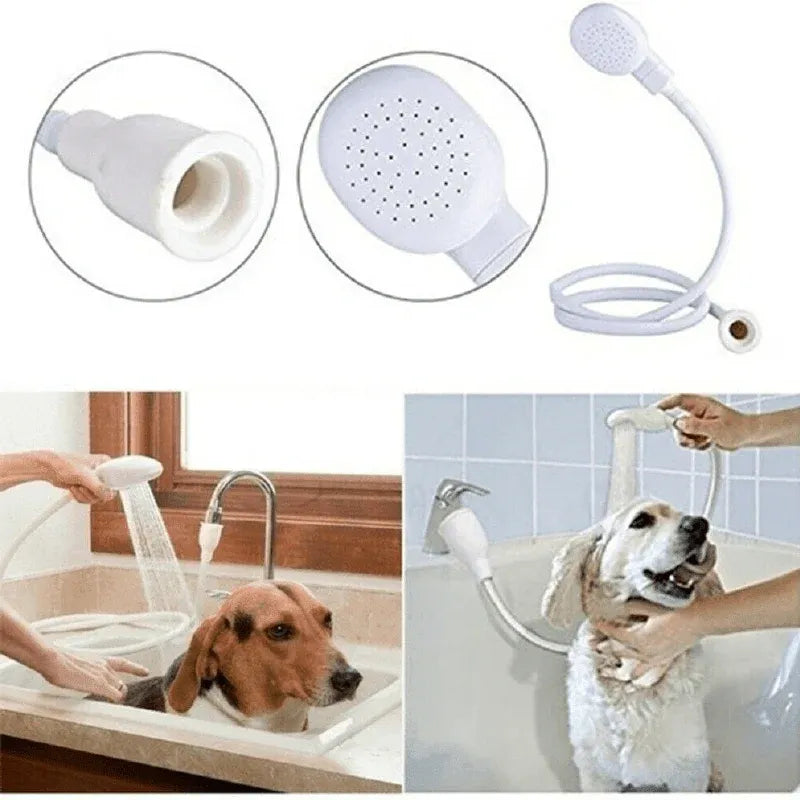 Pet Shower Spray Hose Single Tap Sink Bath Washing Holder Dog Head Attachment V528-SHOWERHEAD-465467