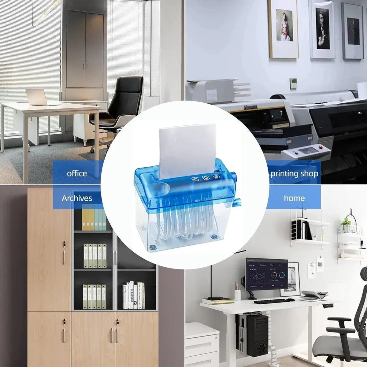 A6 File Hand Paper Shredder Straight Cutting Machine Manual Document Handmade V528-SHREDDER-BLUE-352541