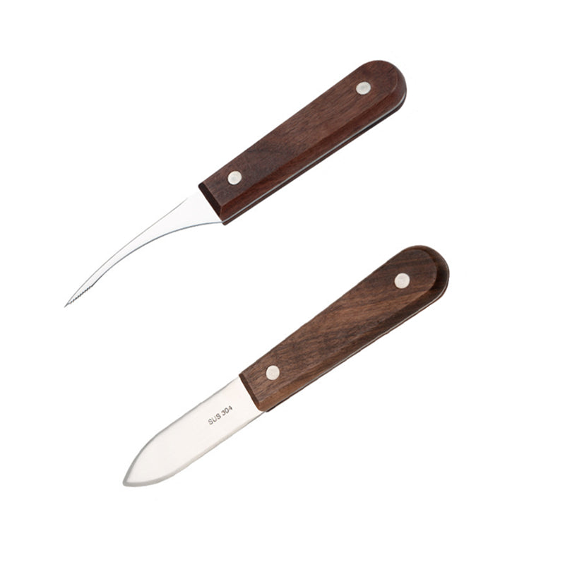 2PCS Shrimp Deveiner and Shellfish Opener Knife Set Stainless Steel Wood Handle V528-SHRIMPOPENER-2PCS-348526